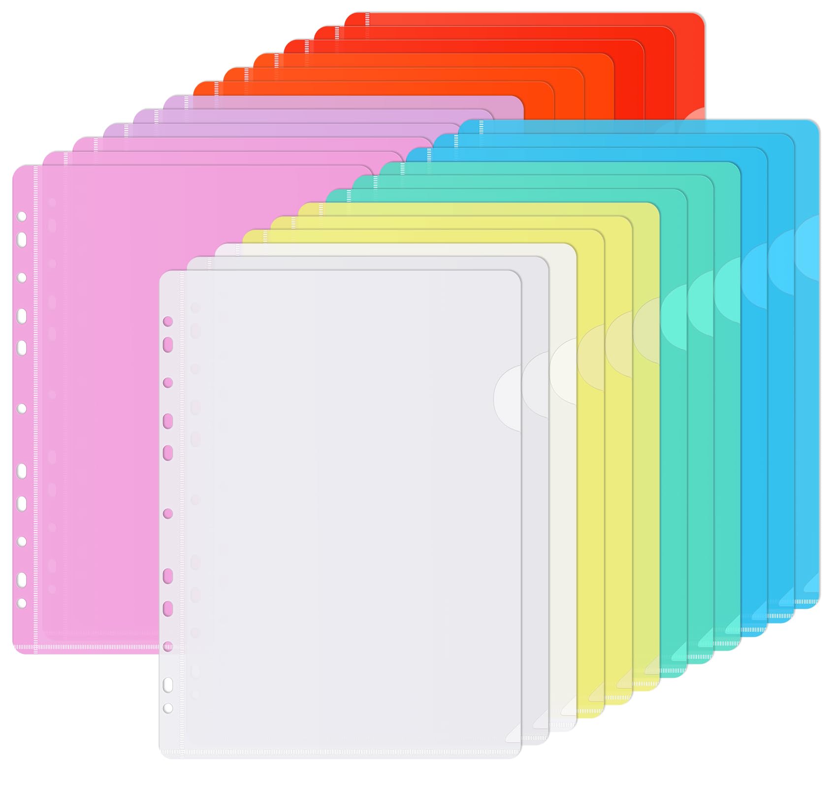 25 Cartelline A L Trasparenti A4 - Buste Plastica Multicolore Per Documenti Ufficio E Scuola - Foto 6