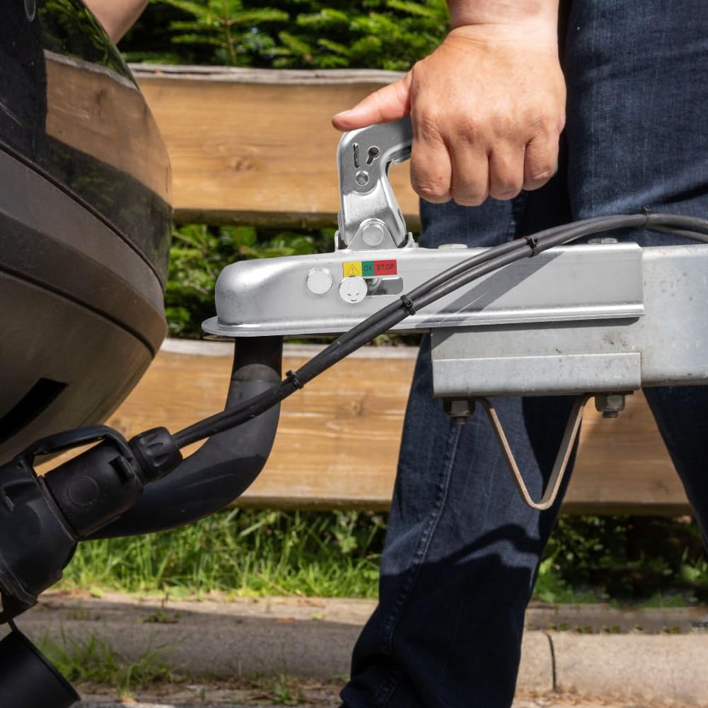 Gancio di traino in acciaio resistente, fino a 800 kg, per traino a sfera da 50 mm e timone quadrato da 50 mm, adatto per Camper, Barche, Attrezzature da giardino