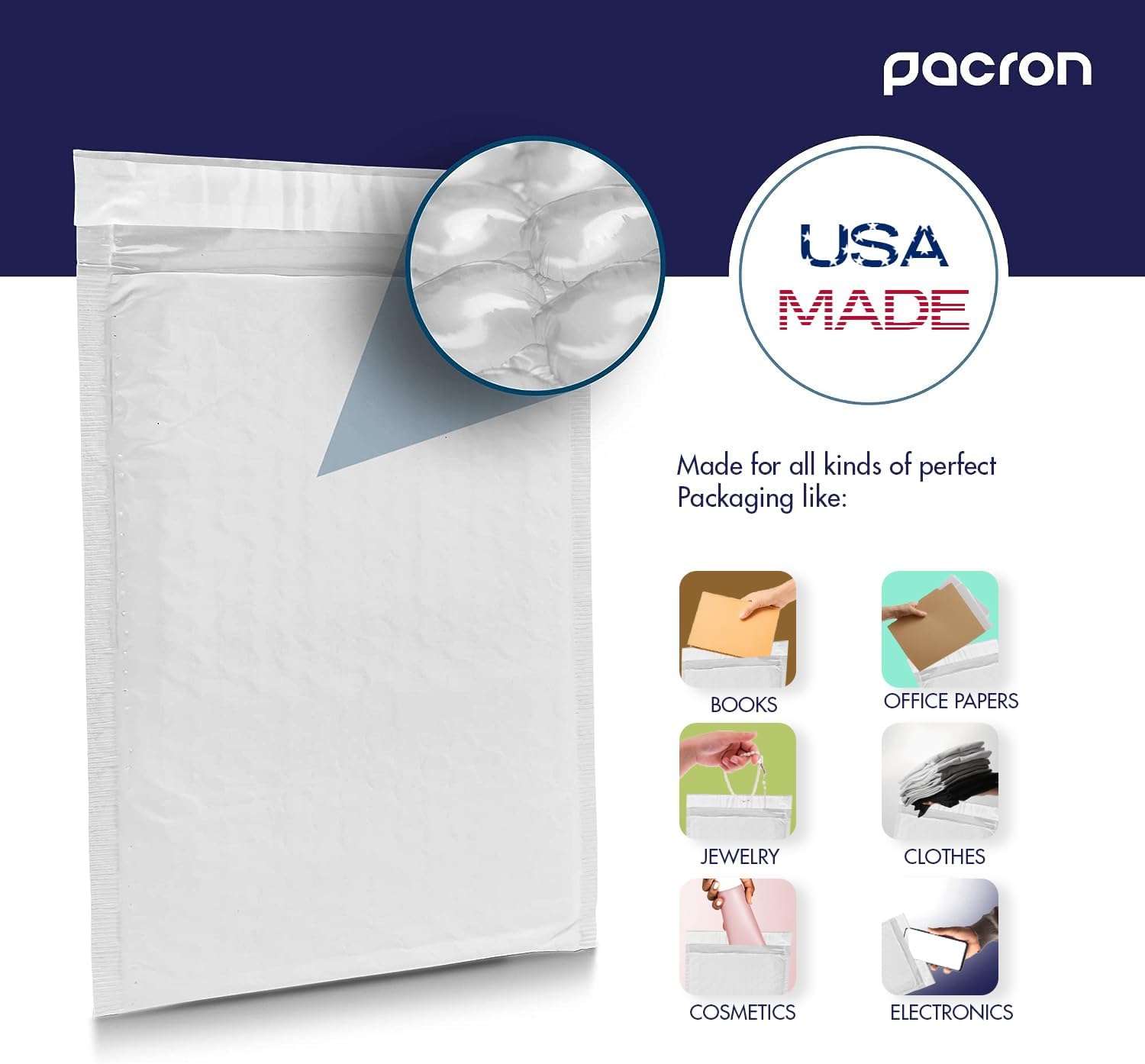 100-Pack Waterproof Poly Bubble Mailers 14.25 x 20 - Thick, Durable, Instant Seal Envelopes with Strong Adhesive - Protective Shipping Mailers for Jewelry, Cosmetics, SD Cards, USB Cables