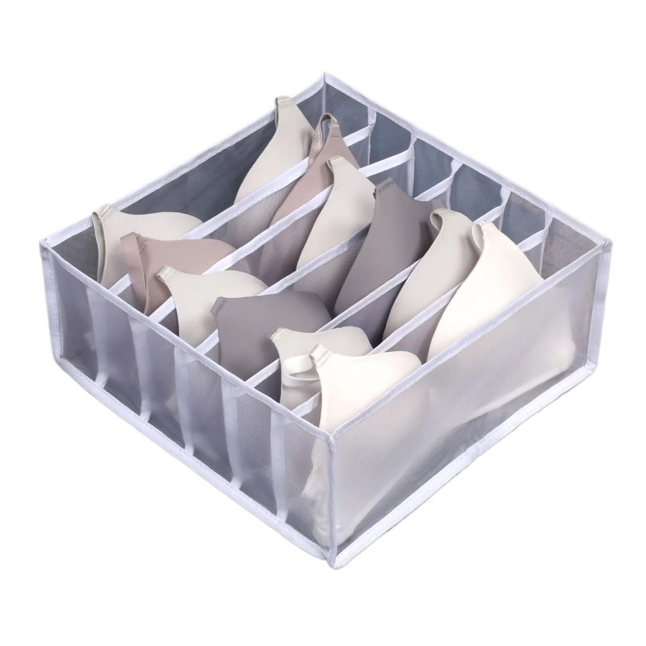 Sunrrafck White 1Pc Foldable Underwear Drawer Organizers Storage Dividers Closet Organizer Box For Clothes Bras Scarves Ties Socks(,6 Grid)