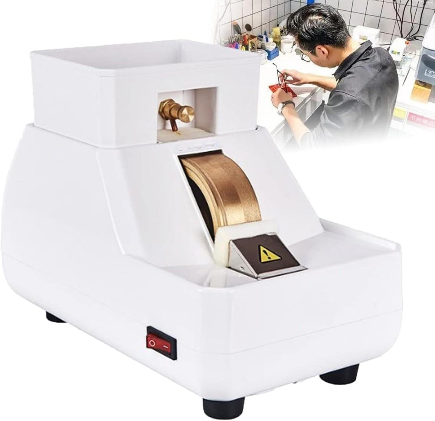 Optical Hand Lens Edger,Manual Lens Edger,with 280 and 180 Lens Grinding Wheel for Resin Glass PC Stone Knives