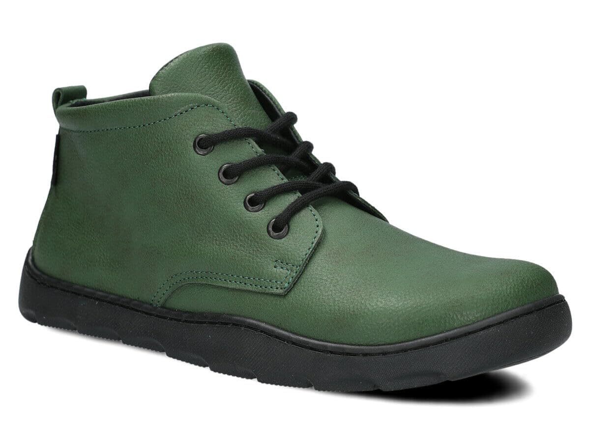 NAGABA 631 - Orthopädische Weit Stiefeletten Damen - Barefoot Inspiriert für Frauen – Boots Damen – Echtleder, Flache Schuhe, Lederschuhe mit Leder-Einlegesohle - Breite oder Hallux-Füße – Knöchelhoch