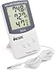 iKKEGOL Digital Indoor Outdoor in/Out Wall Mount Monitor Sensor LCD Temperature Thermometer Hygrometer Humidity Meter with Probe Cable