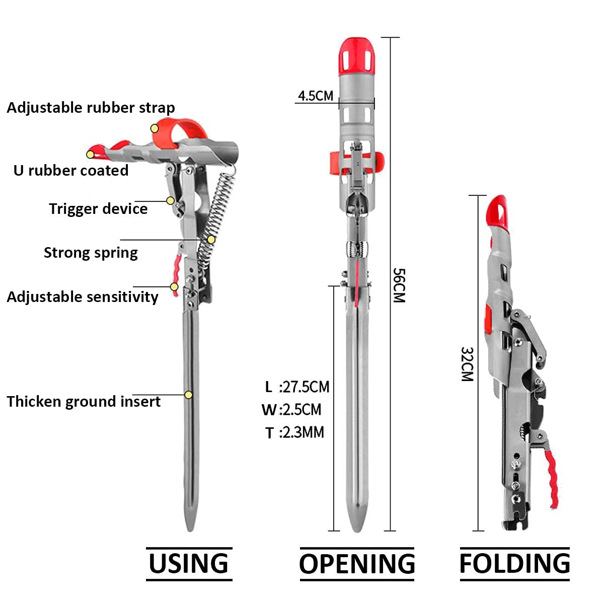 AK11500-Porte-canne à Pêche à Ressort Automatique Support De Canne à