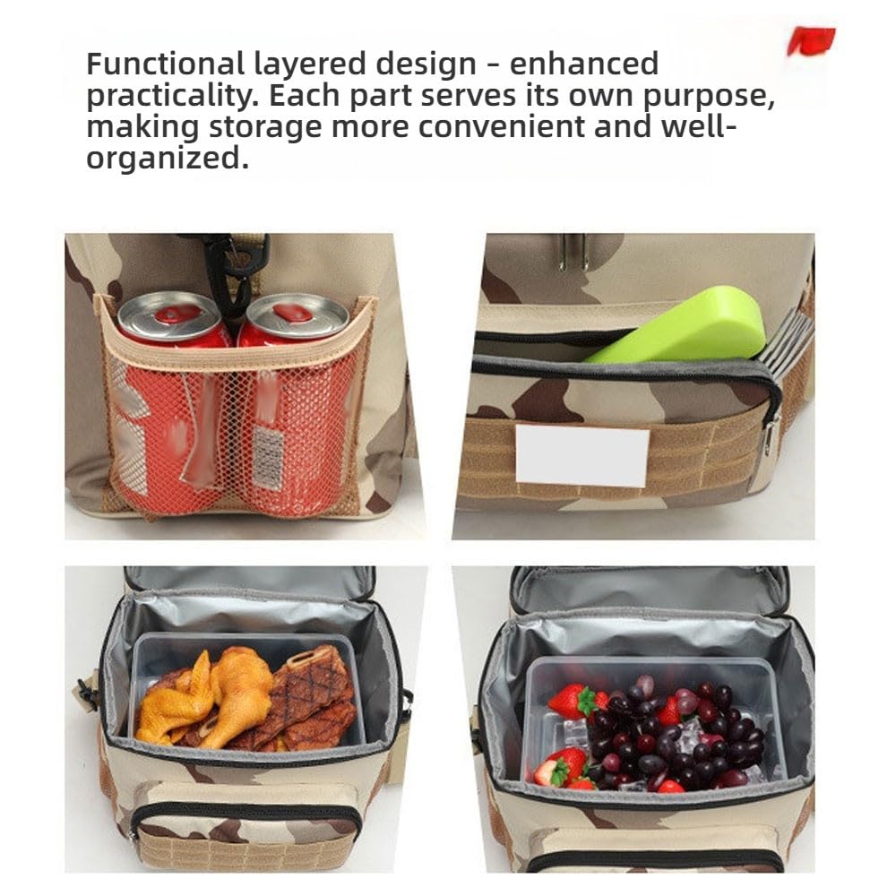 Borsa for il pranzo, borsa for il pranzo isolata, borsa termica morbida for uomini e donne adulti(Black)