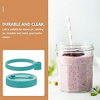 Vista 8 de UPKOCH 1 juego de tapas para tarros de albañil, tapa de vidrio, tapas para beber, frasco de albañil, vertido con boquilla para conservas, concha