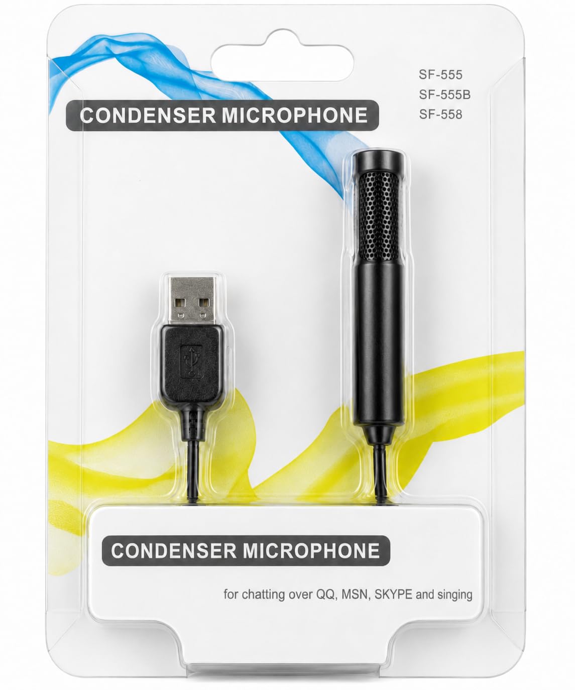 SF-555B USB Condenser Microphone, Omni Directional, Black, 1.8m Cable Length for YouTube, Meetings, Video Calls, Chat, Recordings, Gaming, Custom Voice Applications-image-1