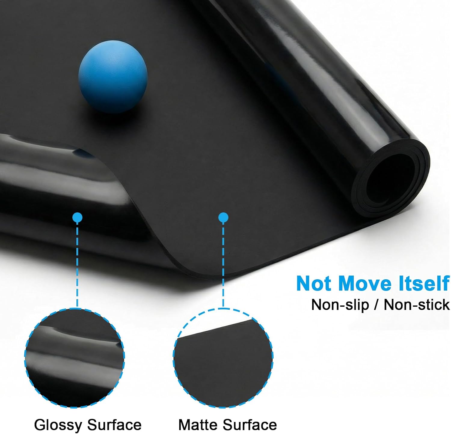 Extra Large Silicone Mats for Kitchen Counter, Heat Resistant Mat, Nonslip Kitchen Countertop Protector Mat, Cuttable Counter Protector Mats for Island Workbench(47.3''x23.6''Black)