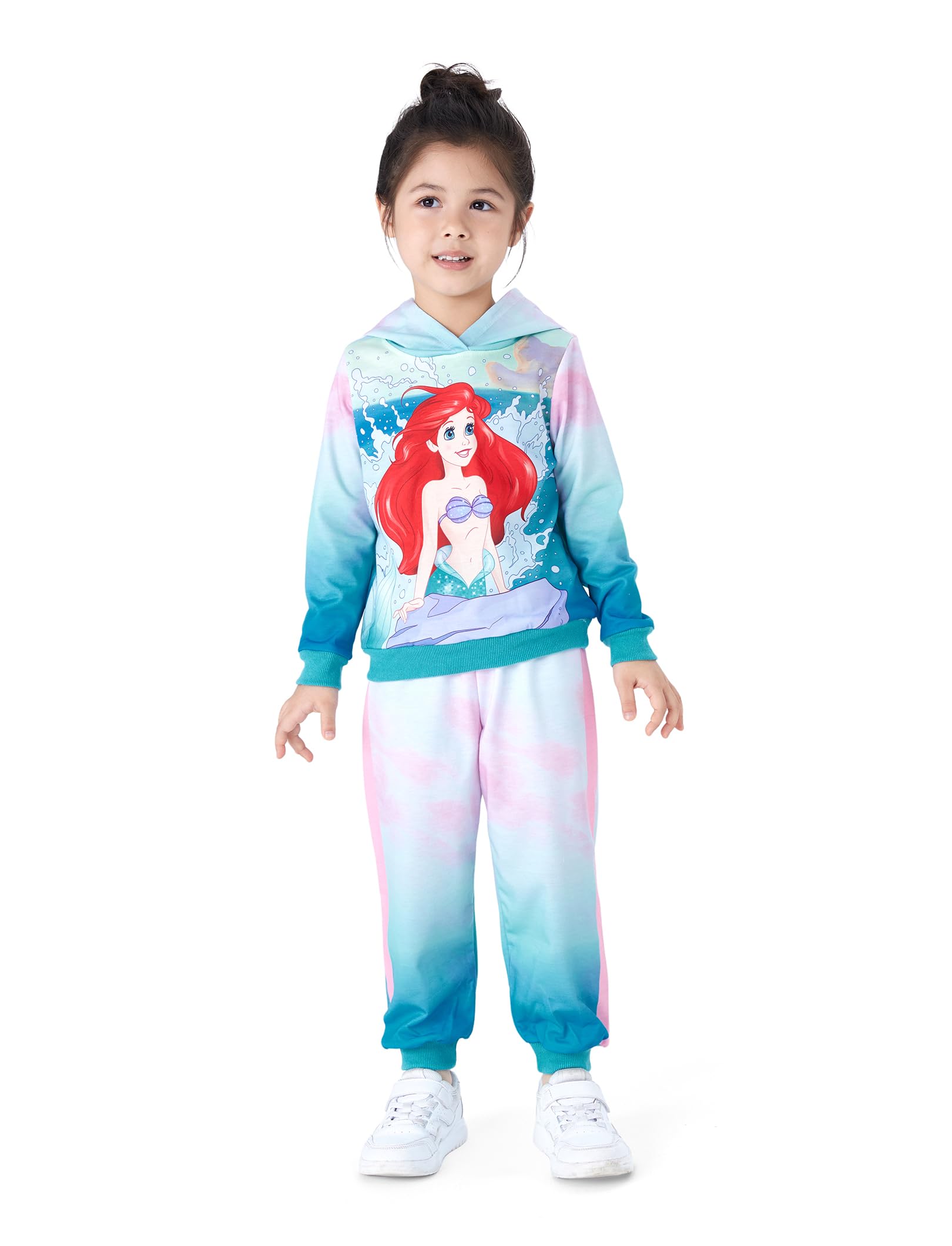 Disney Conjunto de sudadera con capucha y pantalón de manga larga para niña pequeña, para otoño
