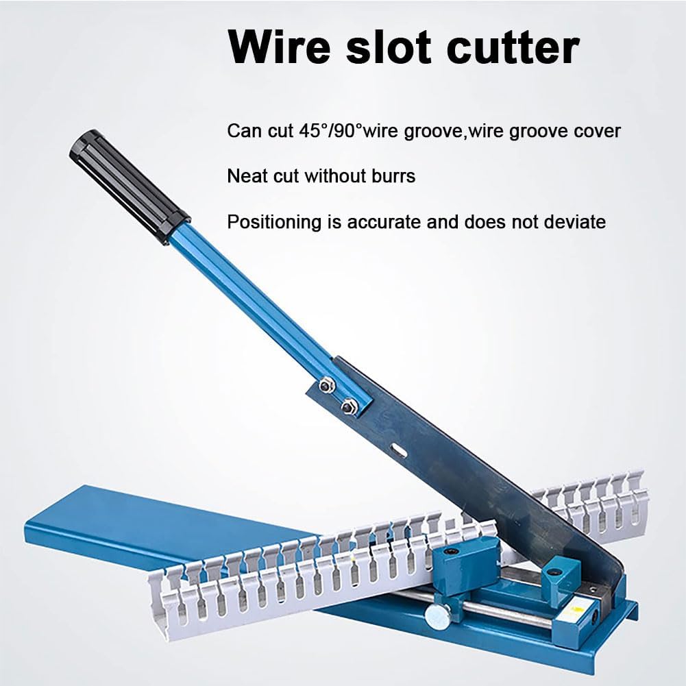 Kit professionale con guida DIN e tronchesi – Strumento manuale da banco con lama a doppia scanalatura, righello da 50 cm e cursore di trasferimento, taglio di precisione per binari in acciaio