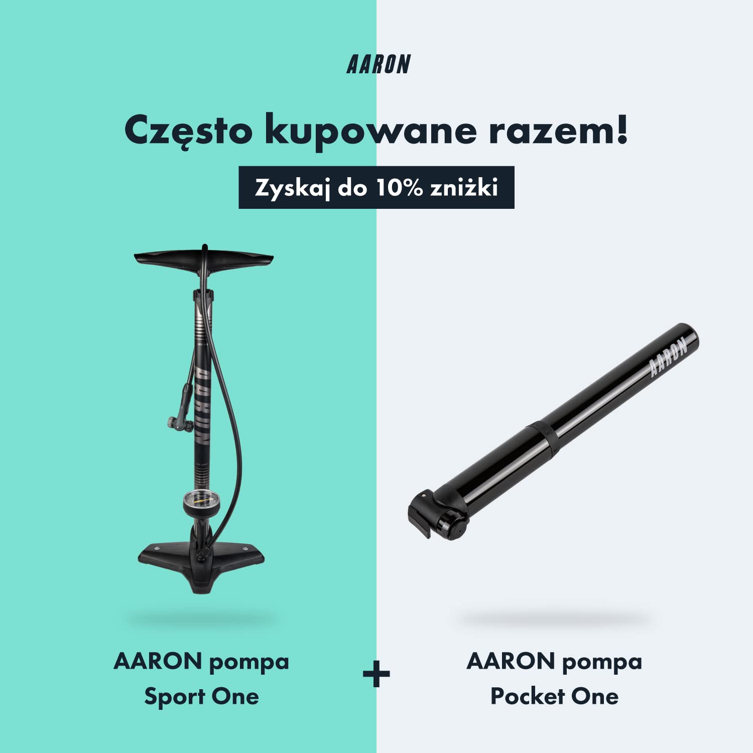 AARON - Sport One Bike Pump - z manometrem/do wszystkich typów zaworów/wysokociśnieniowych - z igłą balonową - do roweru elektrycznego/MTB, roweru wyścigowego/Inne