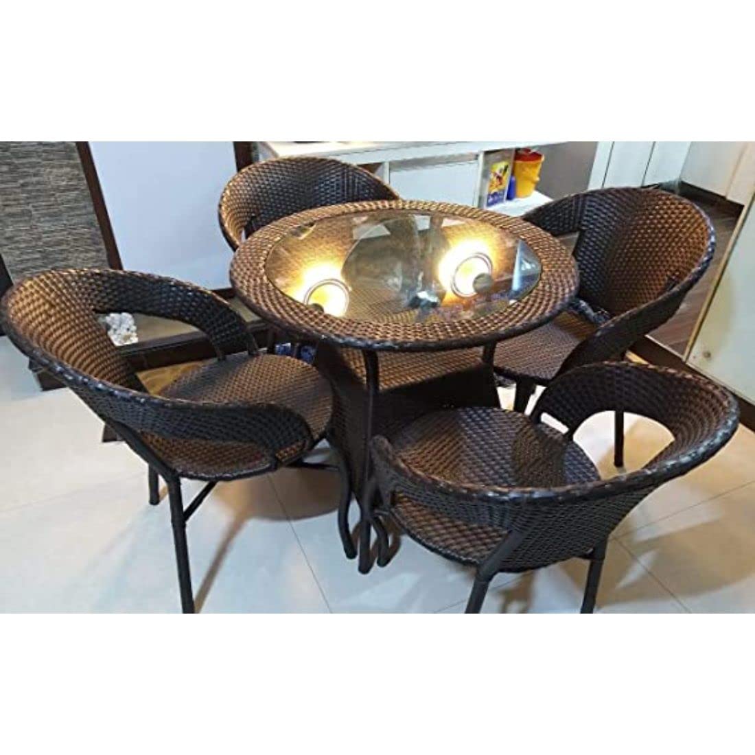 ps enterprises garden patio 4 seater chair and table set outdoor balcony garden coffee table set furniture with 1 table and 4 chairs set
