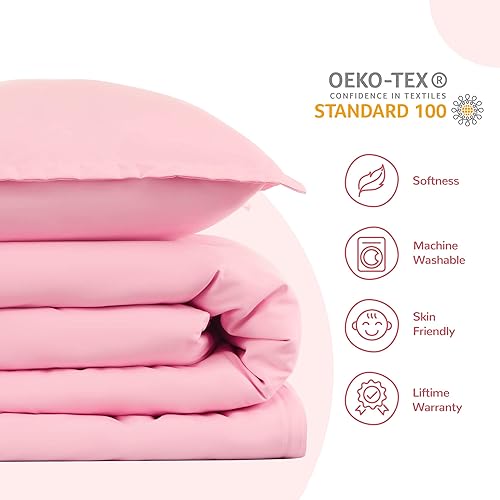 Miniatura 7 de SLEEP ZONE Juego de funda de edredón para niños, tamaño individual, 2 piezas, súper suave y bonita, funda de edredón con 1 funda de almohada, cierre