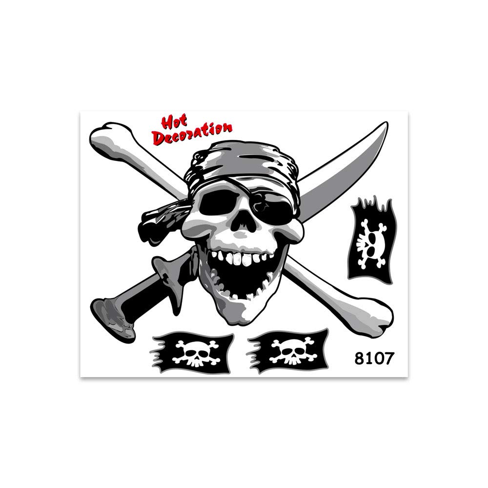 Sticker Pirate Skull Tab, 14 x 16 cm