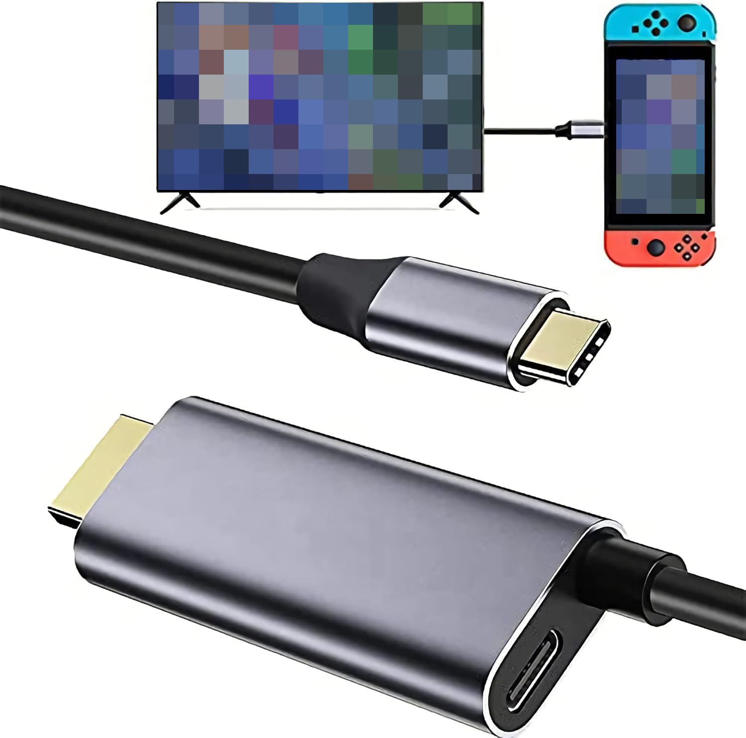 USB Type C to HDMI Conversion Cable for Nintendo Switch/Samsung Dex Station / S21 / S20 / Note20 / TabS7 TV Docking Mode 4K and 1.8m Long for Travel