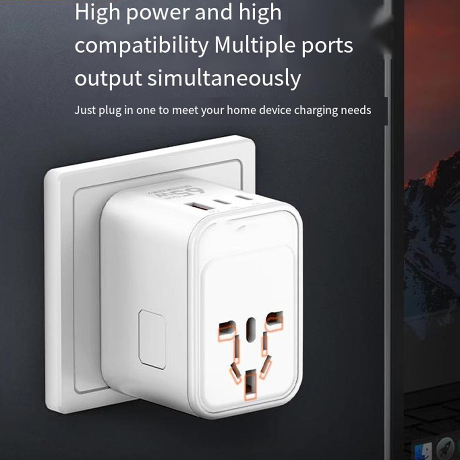 Adattatore da viaggio universale Caricatore da viaggio all-in-one con porte USB Spina di conversione da viaggio in tutto il mondo per ricarica rapida per smartphone da 5 V