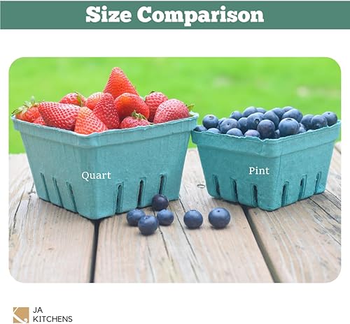 Miniatura 5 de Kitchens Green Moldeado Pulpa Fibra BerryProduce Vented 1 Pinta Cesta 40 Piezas