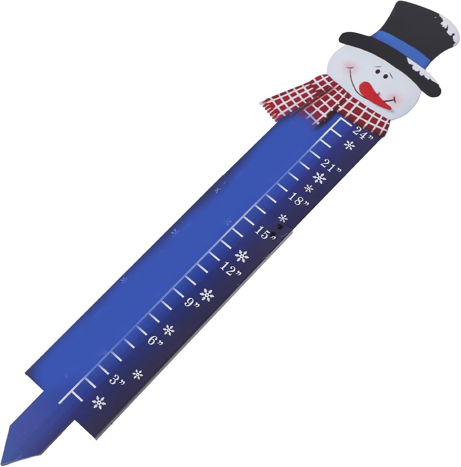 Snowflake Snow Gauge Outdoor 24 Inch, Stainless Steel Snowfall Measuring Gauge, Easy to Install, Accurate Scale, Outstanding for Yard Christmas Decoration and