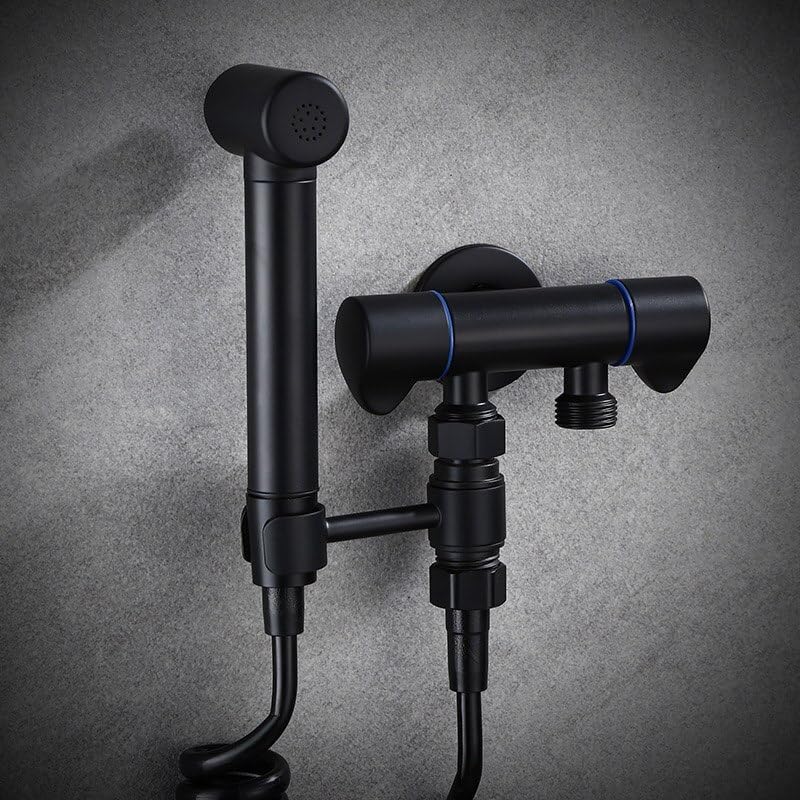 Bidet Mixer Faucet Black Brass Bathroom Shower Taps Bidet Toilet Sprayer Bidet Toilet Washer Mixer Muslim Shower Ducha Higienica(Burgundy)