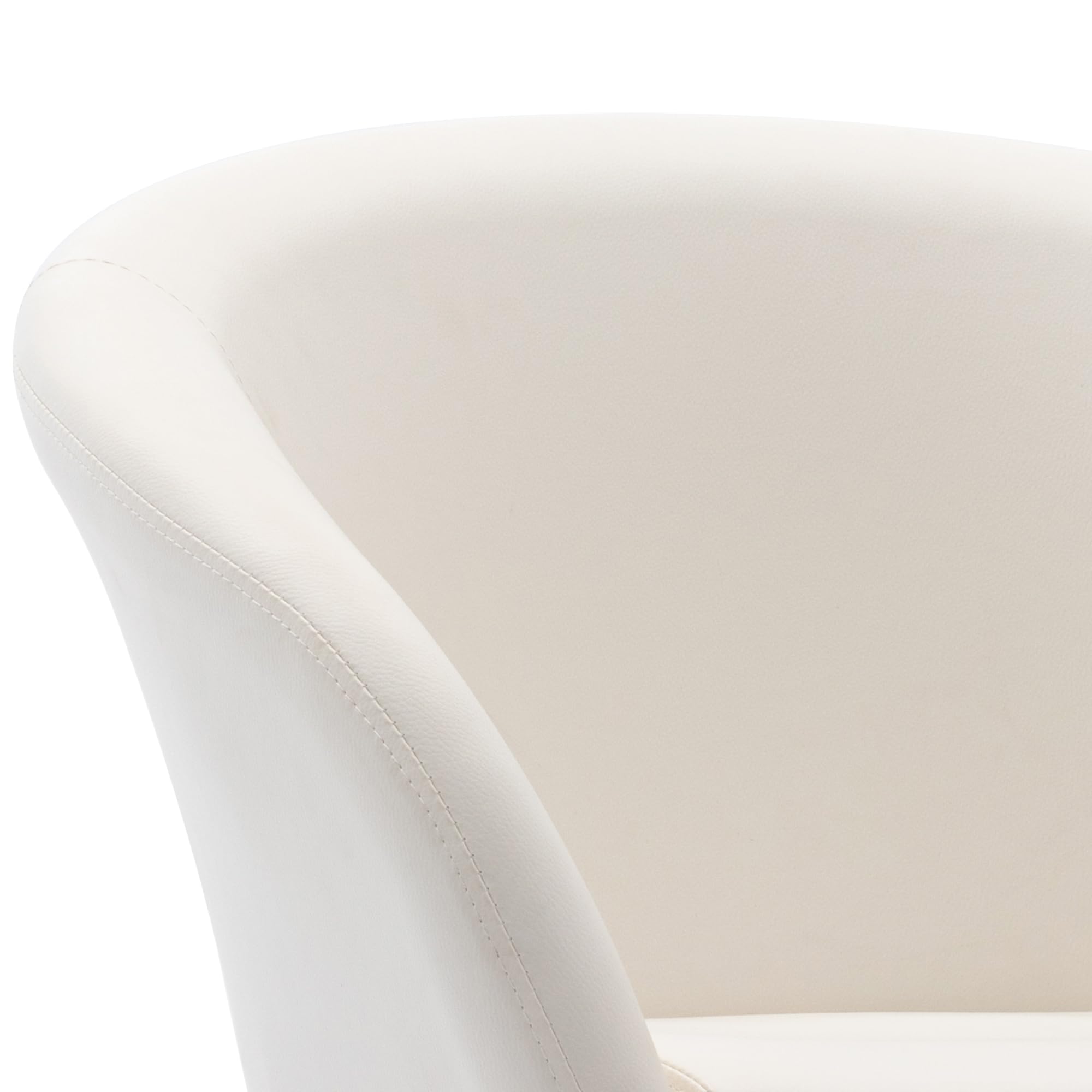 Duhome Sedia da trucco regolabile in altezza, in ecopelle, girevole, da cocktail, con bracciolo, per soggiorno, sala da pranzo, camera da letto, colore: bianco