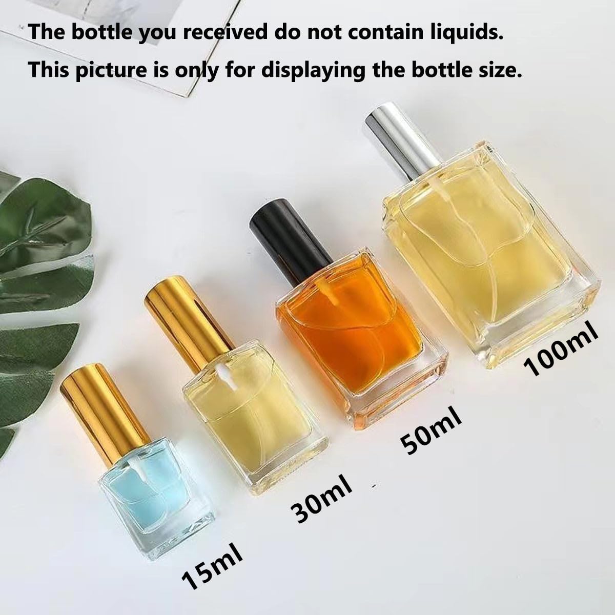 Kwadratowa płaska szklana butelka z rozpylaczem na perfumy, 15–100 ml, do wielokrotnego napełniania, przezroczysty, pusty pojemnik na kosmetyki do pielęgnacji skóry (srebrny atomizer, 100 ml, 3