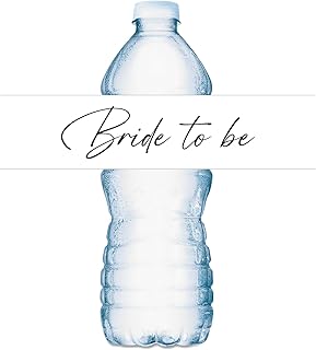 25 Bride to Be Water Bottle Labels, Modern and Elegant Waterproof Water Bottle Wrappers. Great for Bridal Shower, Wedding, Engagement Party Decorations, Bachelorette Stickers. Made in USA