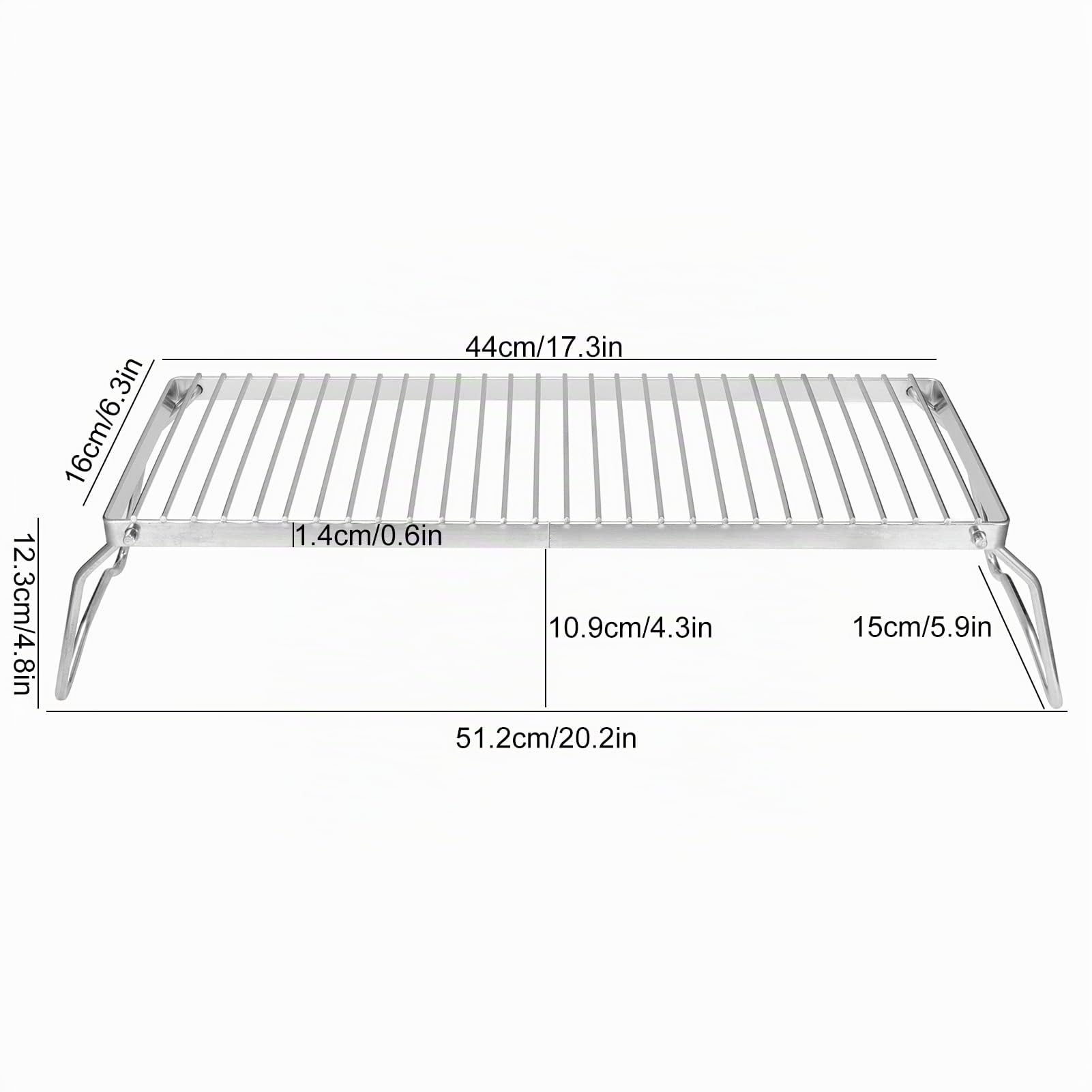 Soporte para Estufa de Parrilla de Fogata, Rejilla Plegable para Parrilla de Barbacoa de Acero Inoxidable, Soporte Portátil para Olla de Camping, Diseño de Rejilla con Bolsa de