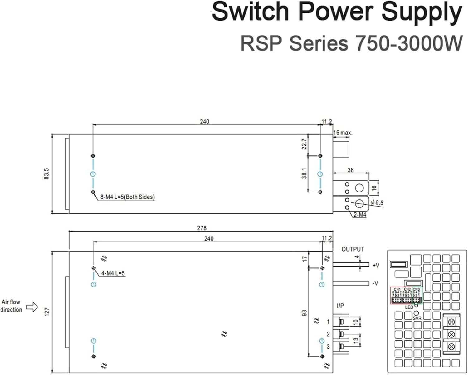 High Power 750W - 3000W Switch Power Supply RSP Series Voltage Regulator(RSP-3000-48V 62.5A)