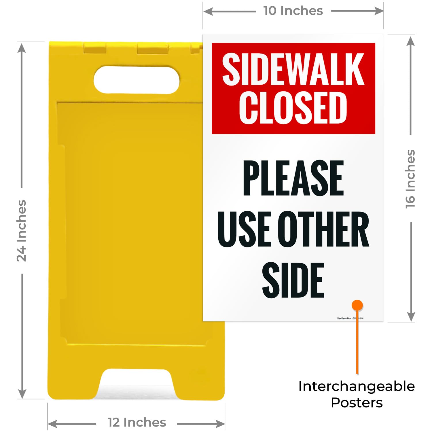 Amazon.com: Sidewalk Closed Please Sidewalk Sign Kit, 10x16