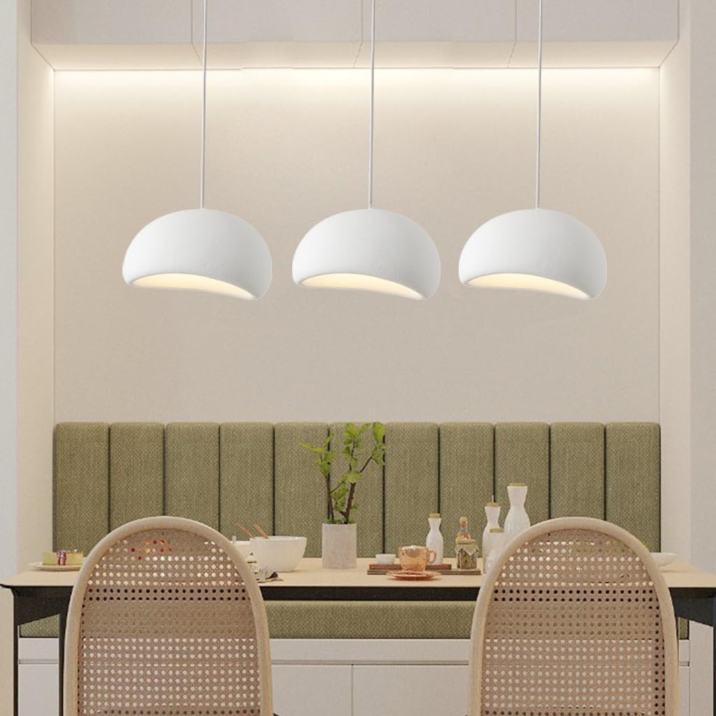Lampe Suspension Moderne Style Japonais Wabi-sabi Blanche E27 Abat-jour En Pierre Simulée De Restaurant Lampe Suspendue De Bar Créative Style Pour Salle À Manger Salon De Thé Salon Café(A,30CM)
