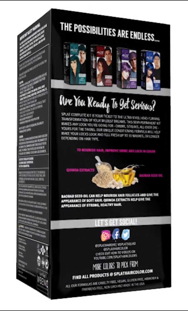 Splat Sinful Silver Complete Kit Complete Hair Dye Semi Permanent