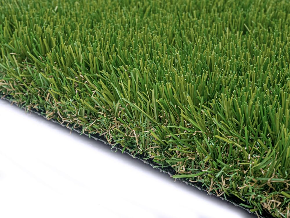 Gazon synthetique AUGUSTE. 40 mm. Rouleau 2 x 5 m. 10 m2. Haute qualité. Gazon doux et resistant. Très haute densité et confortable. Pour jardins et terrasses Vert