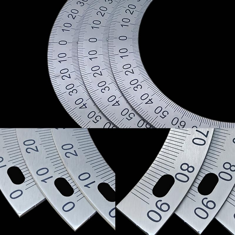 Semicircular Stainless Steel Dial Positioning Hole Protractor Ruler Angle 180 Dial 60MM 80MM 120M 240MM Measurement Tools (240X200X2MM)