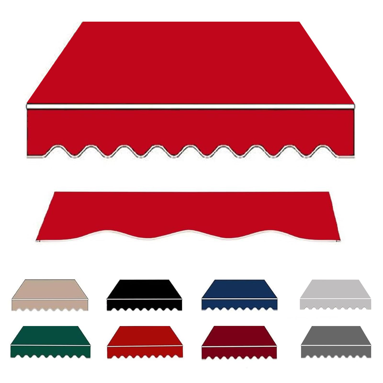 Toile pour auvent extérieur imperméable et anti-UV rouge en polyester