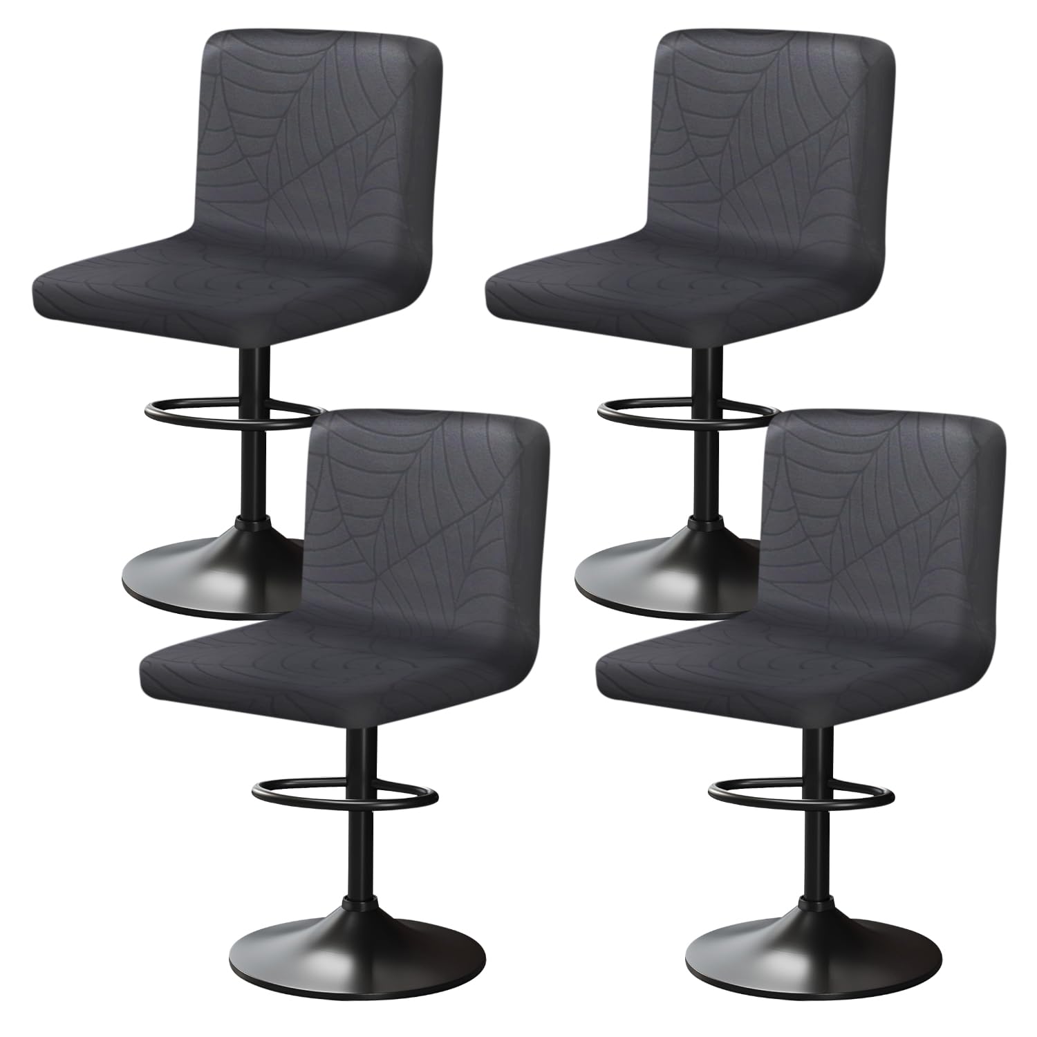 Yingayou Grey Bar Stool Covers With Back Bar Stools Slipcovers With Backrest Very Soft Elastic And Easy To Install Wrinkle Resistant, Washable, Dustproof (4, )