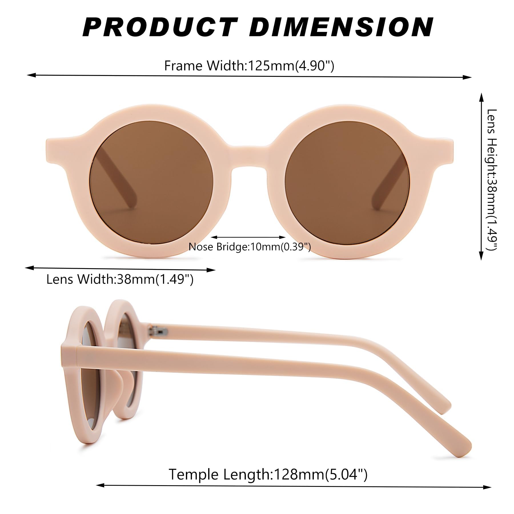 Gafas de Sol Infantiles 3 PCS UV 400 Redondas para Niñas