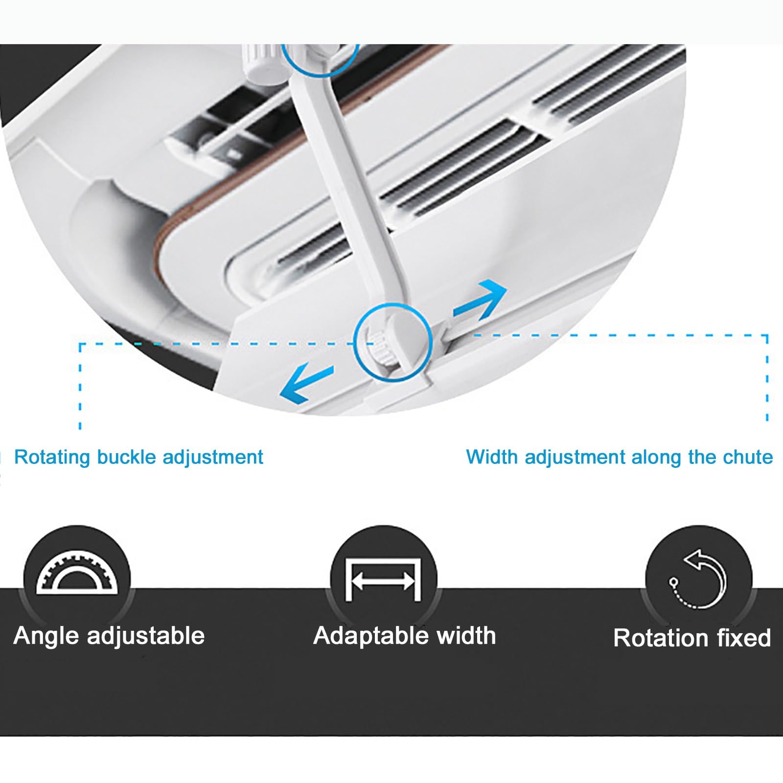 Paquete de 4 cubiertas de ventilación ajustables para clips de metal de CA centrales, antiflujo de aire directo, color blanco, 45 cm, mejora el control del flujo de aire y la eficiencia energética