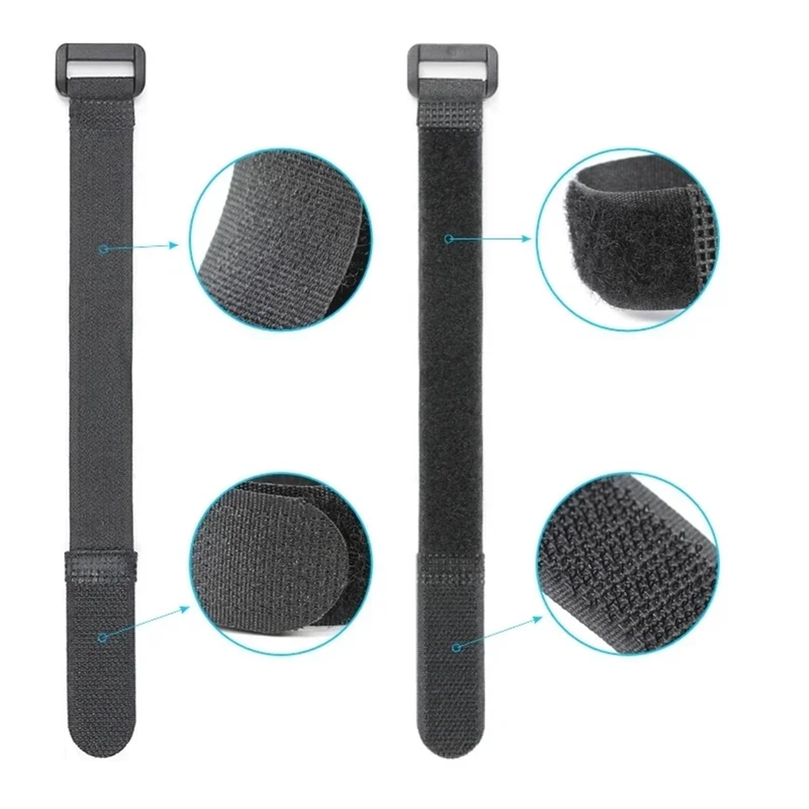Lot de 200 attaches de câble autocollantes réutilisables en nylon de 20 mm de large - Boucle inversée - Organisateur de fils pour organiseur ou rangement (20 x 600 mm)