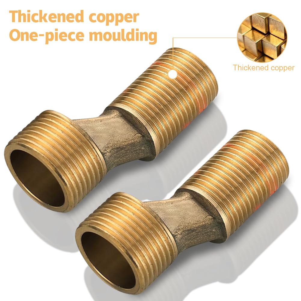 Adaptador de grifo de ducha, conector de 3/4" AG x 1/2" AG S, desplazamiento de 8 mm de longitud 60 mm, conector excéntrico para grifos de pared