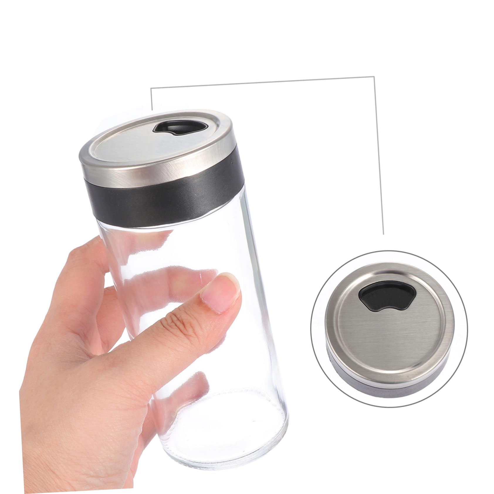 Gatuida Gewürzglas Zufällige Farbe 4 Stück aus Glas mit Dicht Schließendem Deckel und Glatter Oberfläche Kompakte Küchengewürzflaschen für Zucker und Gewürze für Küche