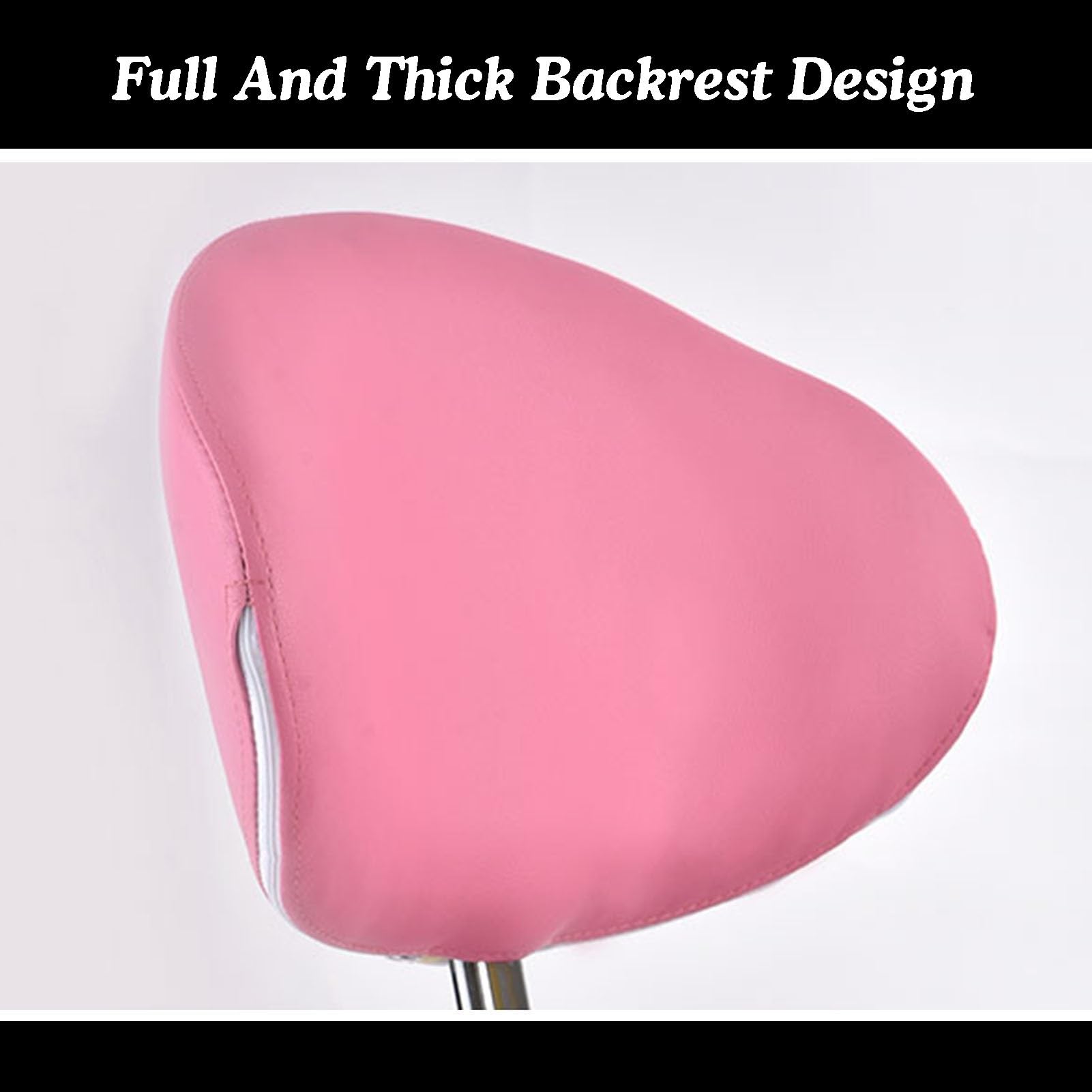 Taburete ajustable con ruedas, capacidad de peso de 330 libras, soporte de espalda, acolchado grueso para oficina en casa