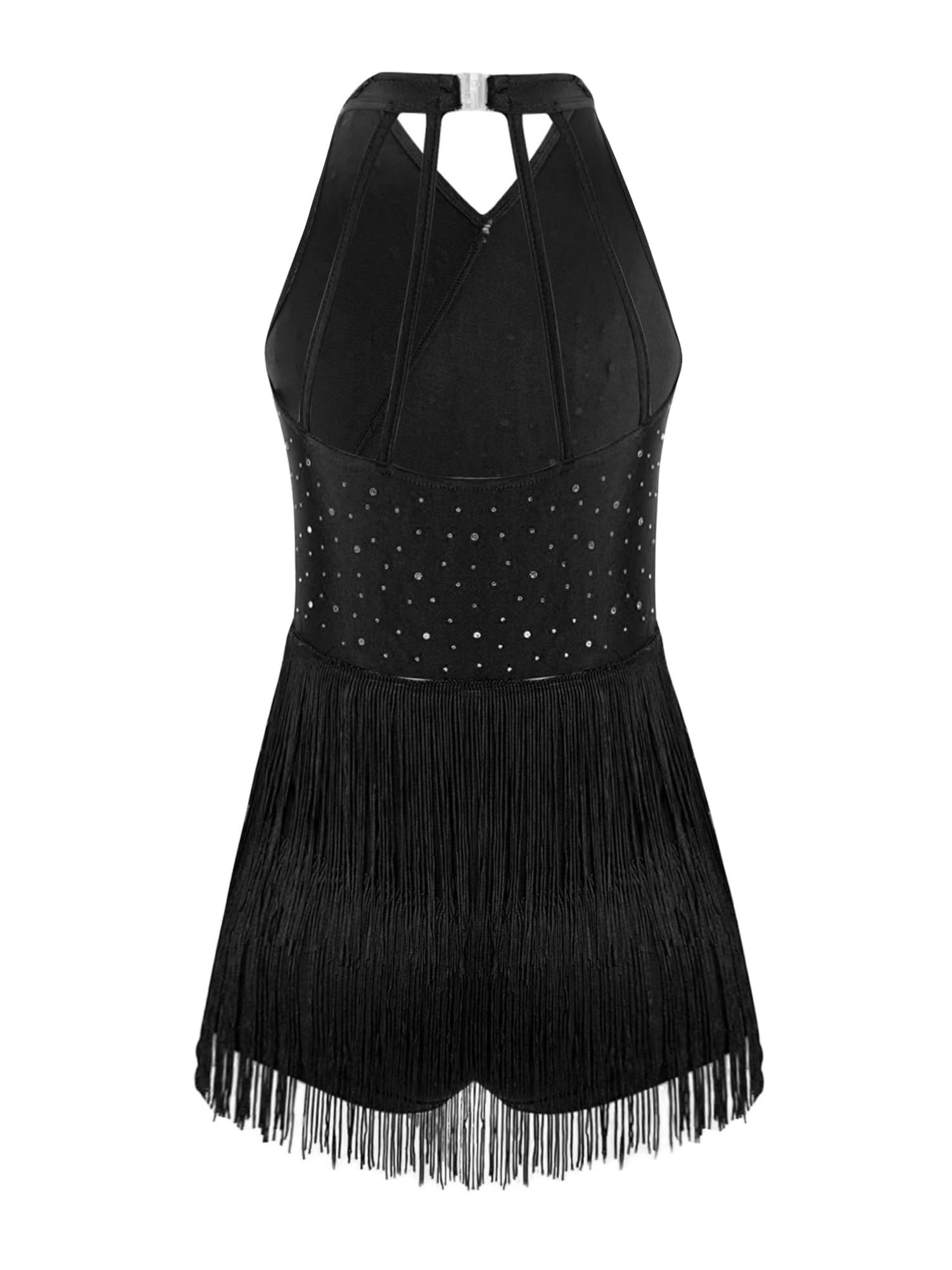 Alvivi Abito da Ballo Latino Americano Bambina Frange Body Balletto con Strass Vestito da Ballo Moderno Danza Classica Body Ginnastica Ritmica Dancewear