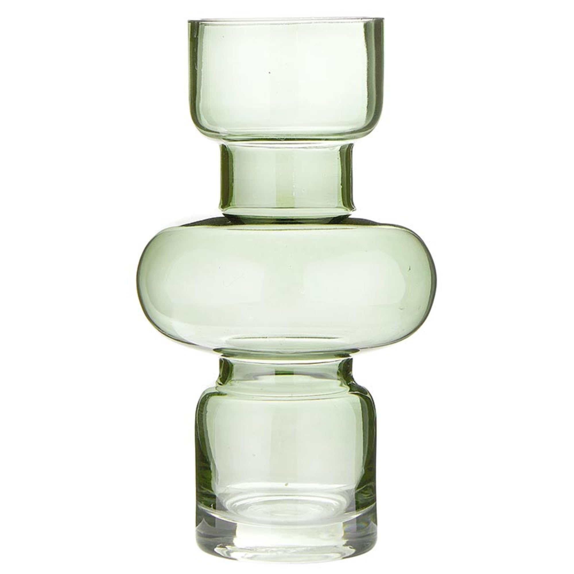 Vase à bulles en verre vert pour décorer une table basse de salon