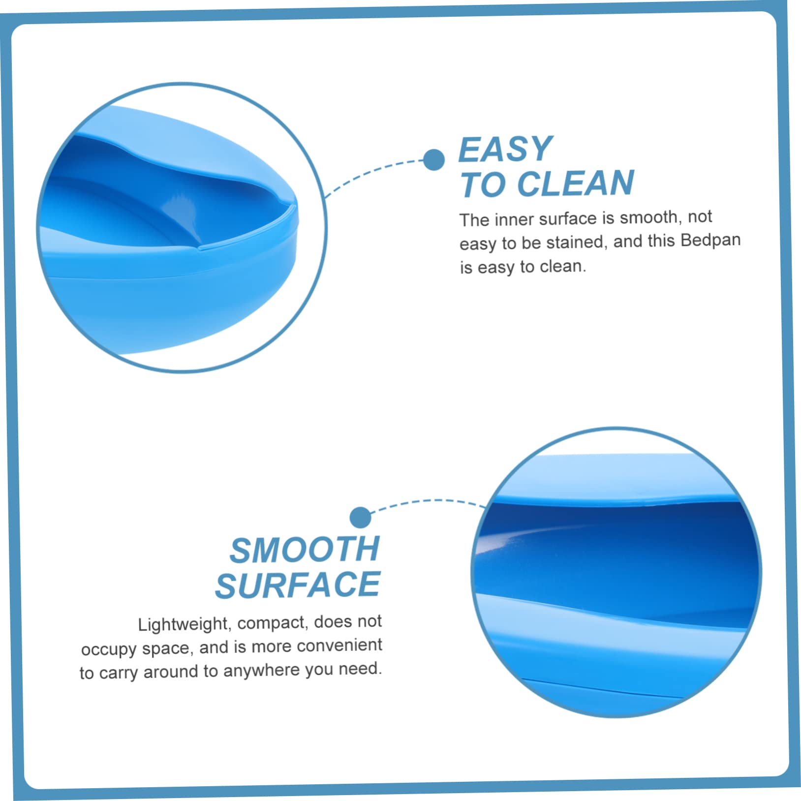 HAPINARY Portable Urinal for Seniors Lightweight Commode Toilet Bedpan Non-Slip Base Easy to Clean for Elderly Disabled