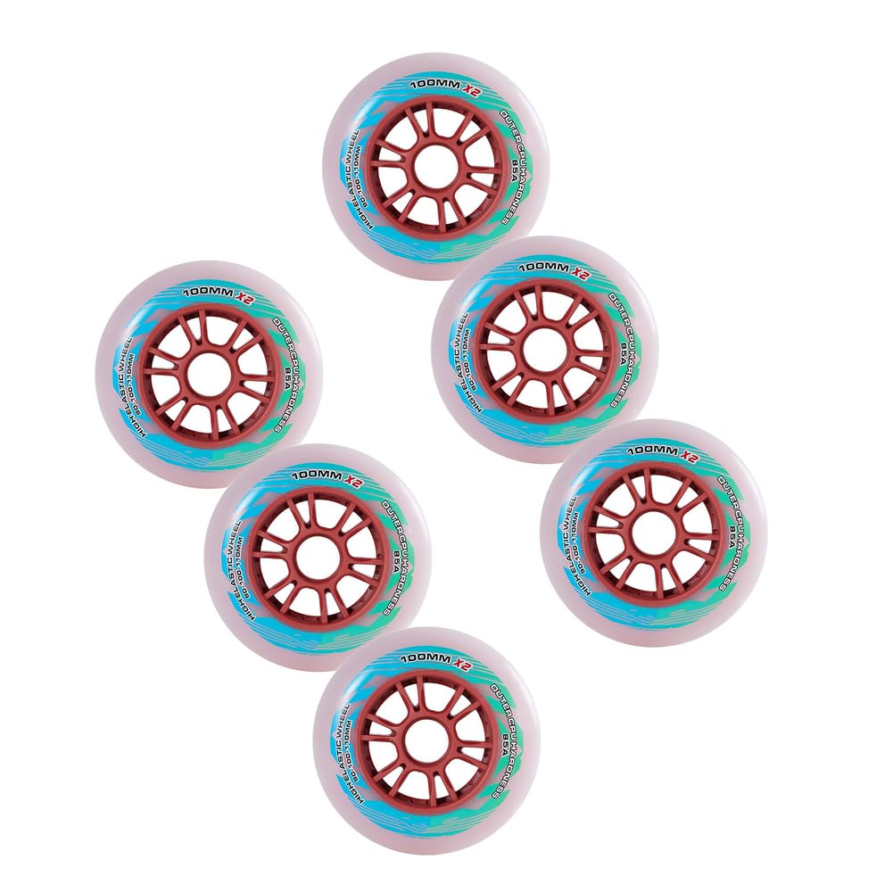Confezione da 6 Ruote per Pattini in Linea, Ruote per Pattini a rotelle 85A, Ruote di Ricambio scorrevoli per Pattini a rotelle, Pneumatici Resistenti 90/100/110 mm