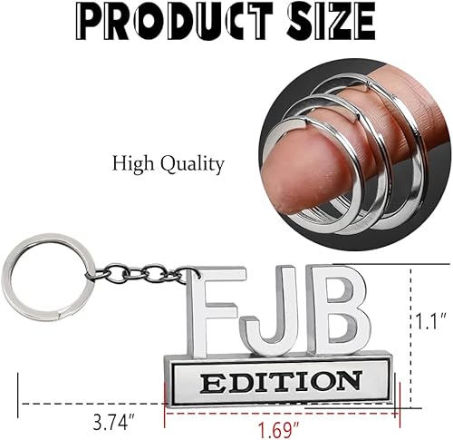 Miniatura 2 de ASUBHA Llavero con colgante de automóvil metal 3D FJB EDITION llaveros con emblema colgante para llave de automóvil cartera abridor de puertas