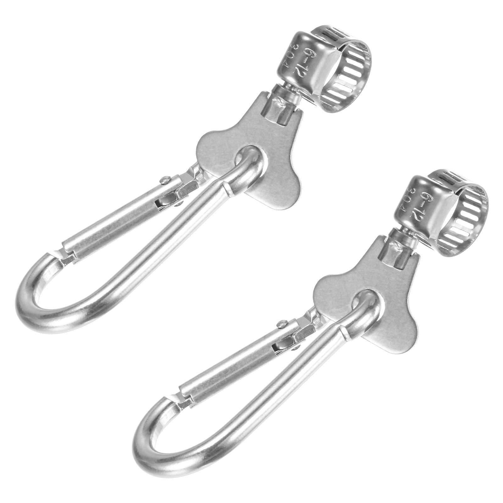 M METERXITY 2-Pack Flag Pole Rings 0.2-0.5 Inches, Adjustable Flag Pole Clips W Flagpole Clamp to Hold Flag