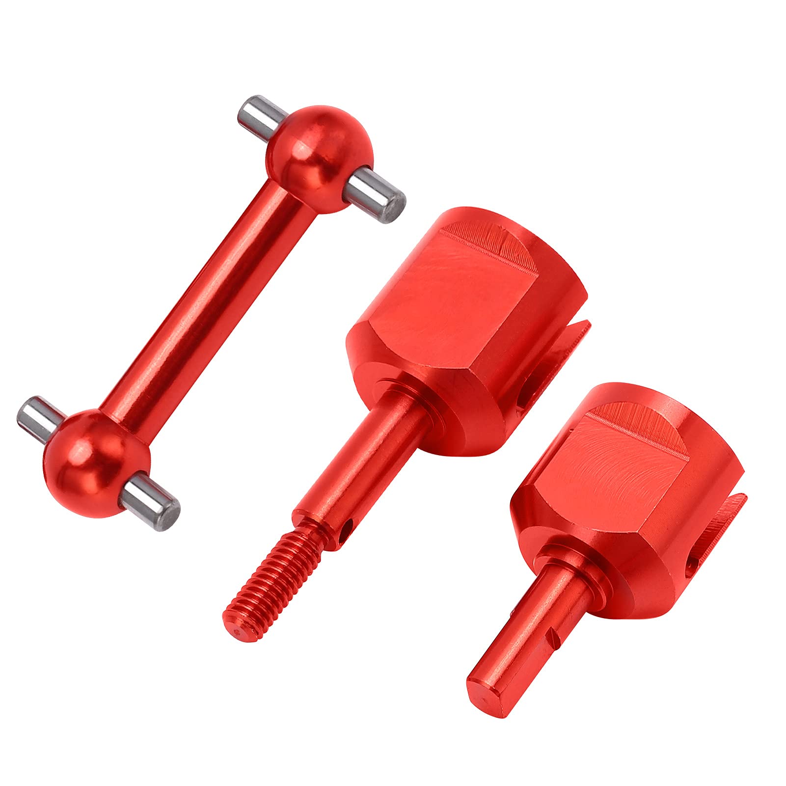 EXCLUZO CV Front Axle Joint, V Aluminum Alloy Excellent Performance Lightweight Aluminum Alloy Front Axle Joint for RC Car for TT02(red)