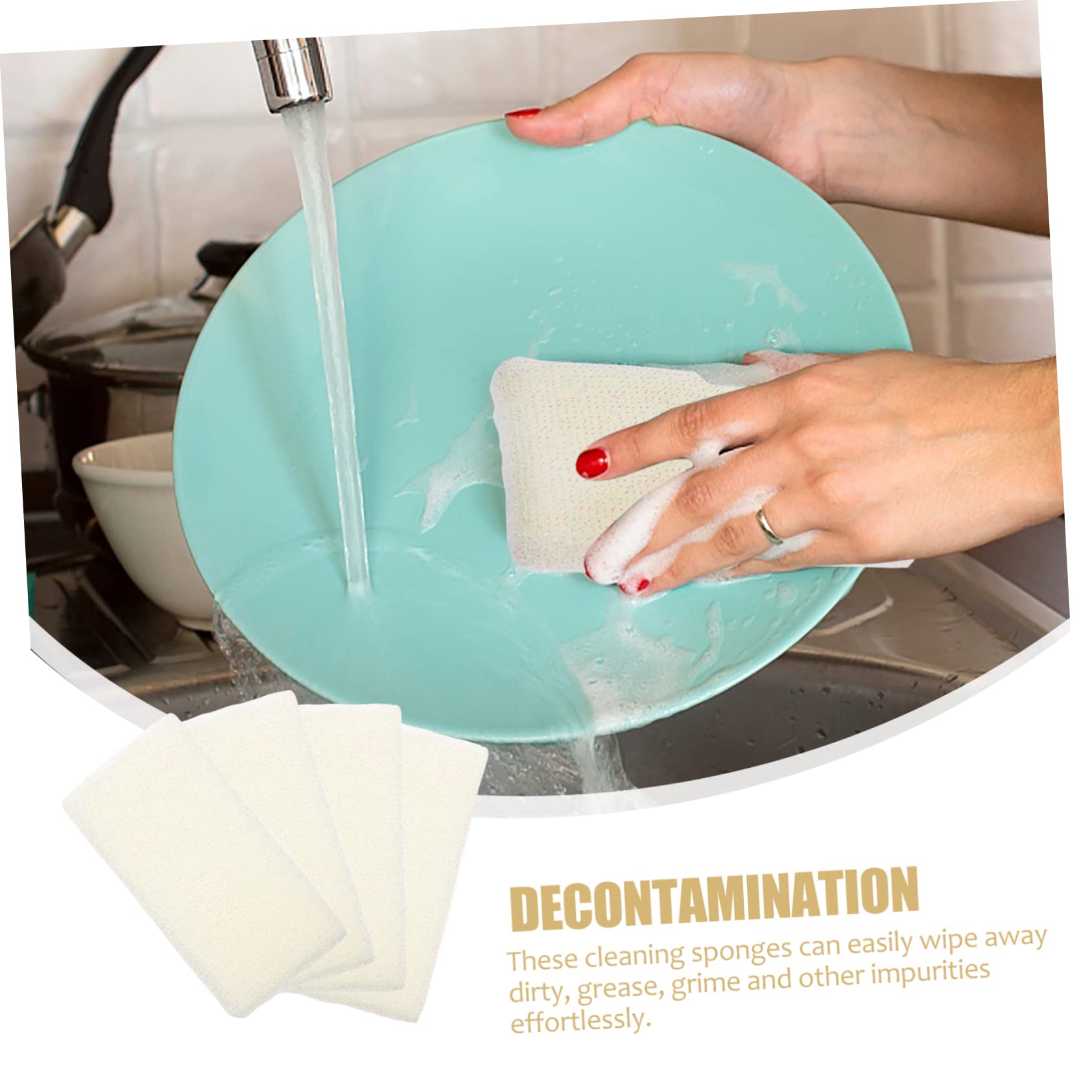 Cabilock Set Di 3 Spugne Per Cucina A Forma Di Zampa Di Gatto, Rimuovono Grasso E Sporco, Dimensioni 11x5,5 Cm - 5