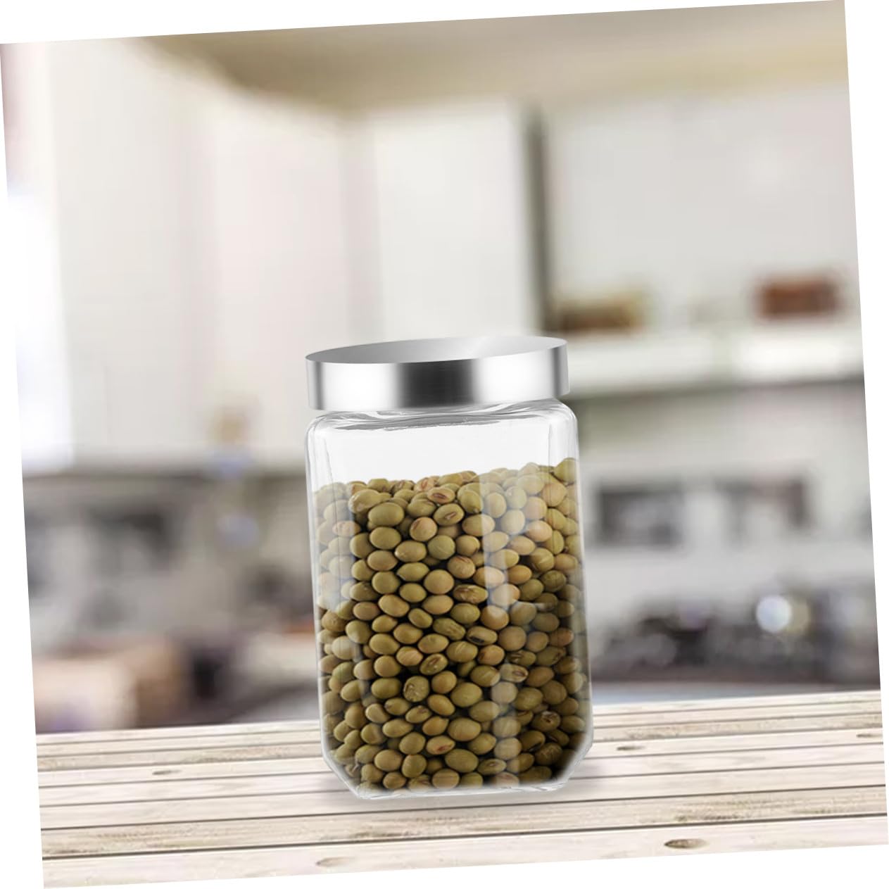 Transparenter Glasbehälter Ml Lebensmittelglas mit Edelstahldeckel Luftdicht Frischhaltedose für Küche und Vorratslagerung